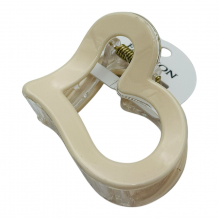 Clește de Păr 6cm, Model Inimă, Silicon Lucios, Culori Diverse, Cu Etichetă pentru Expunere | Accesoriu Romantic și Practic |  [1]