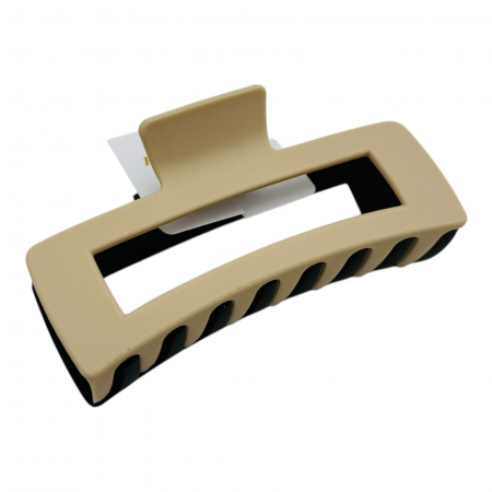 Clește de Păr Mare 11.5cm, Model Dreptunghiular Bicolor, Silicon Mat, Cu Etichetă pentru Expunere | Accesoriu Modern |  [2]