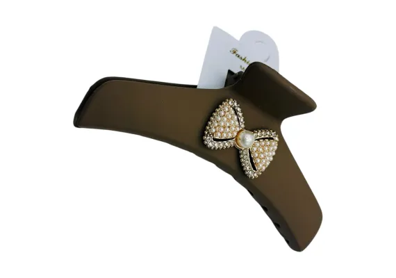 Produse pentru par Engros - Clește de Păr Mare 11cm, Silicon Mat, Accesoriu Fundiță, Diverse Culori, Cu Etichetă pentru Expunere | 