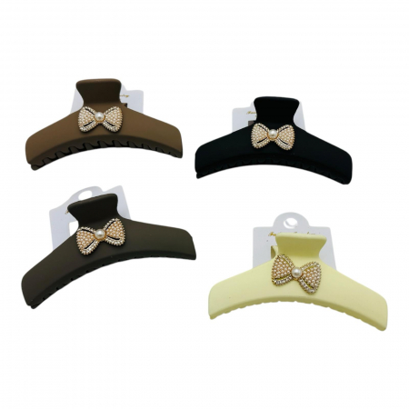Clește de Păr Mare 11cm, Silicon Mat, Accesoriu Fundiță, Diverse Culori, Cu Etichetă pentru Expunere |  [3]