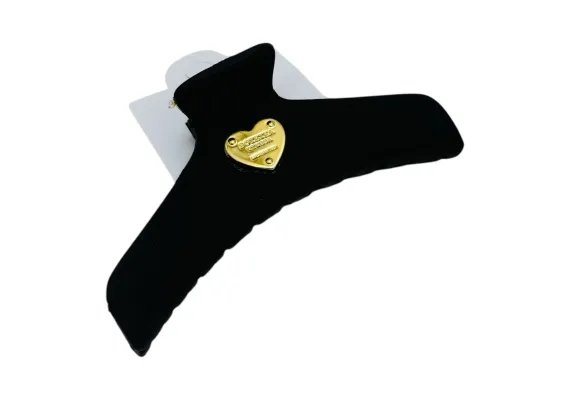 Produse pentru par Engros - Clește de Păr Mare 11cm, Silicon Mat, Accesoriu Inimioară, Diverse Culori, Cu Etichetă pentru Expunere | 
