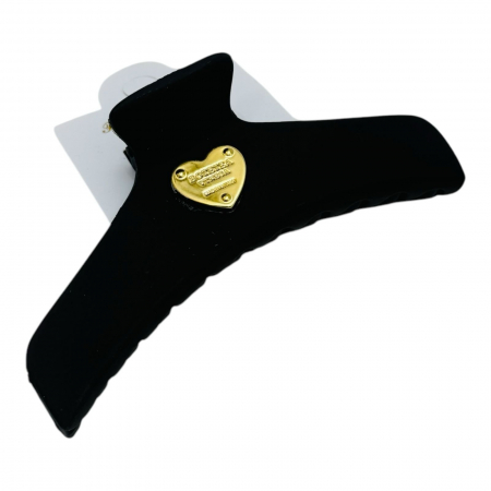 Clește de Păr Mare 11cm, Silicon Mat, Accesoriu Inimioară, Diverse Culori, Cu Etichetă pentru Expunere |  [1]