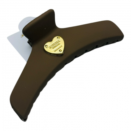 Clește de Păr Mare 11cm, Silicon Mat, Accesoriu Inimioară, Diverse Culori, Cu Etichetă pentru Expunere |  [5]