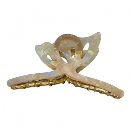 Clește de Păr Mare 12.5cm, Model Fluture, Metal cu Silicon Sidefat, Diverse Culori, Etichetă pentru Expunere |  [6]