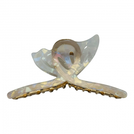 Clește de Păr Mare 12.5cm, Model Fluture, Metal cu Silicon Sidefat, Diverse Culori, Etichetă pentru Expunere |  [4]