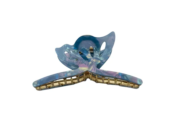 Produse pentru par Engros - Clește de Păr Mare 12.5cm, Model Fluture, Metal cu Silicon Sidefat, Diverse Culori, Etichetă pentru Expunere | 