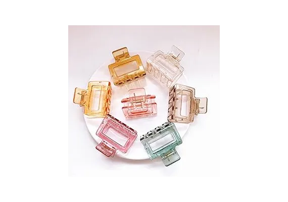 Haine si accesorii Engros - Clește de Păr Mărime Medie 5cm, Model Transparent, Diverse Culori, Cu Etichetă pentru Expunere | 