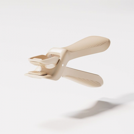 Articole pentru Casa Engros - Cleste pentru Boluri, , Anti-Alunecare, din ABS si Silicon, Extindere, pentru Oale, Tigai, de Uz Casnic, Rezistent la Temperaturi Inalte, 16x 10.5 x 3.6 cm Bej