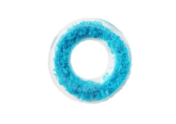 Articole pentru copii Engros - Colac de plaja gonflabil, 90 cm, cu pene colorate in interior, culori combinate – Accesoriu modern si atractiv pentru piscina si mare, 
