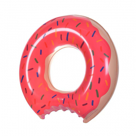 Colac de salvare gonflabil, 90 cm, culori combinate, in forma de gogosa – Accesoriu vesel si confortabil pentru piscina si plaja,  [1]