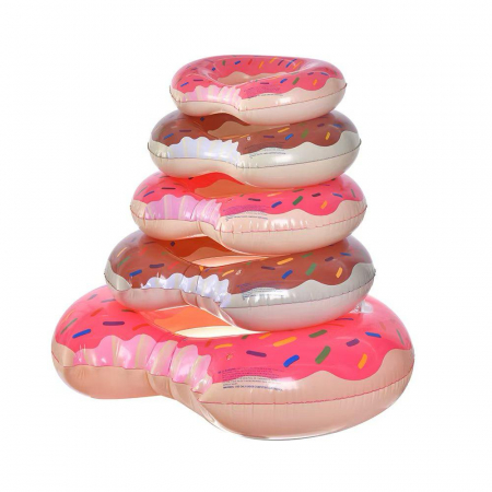 Colac de Salvare Plaja 100 cm - Design Gogosa pentru Distractie Dulce la Soare,  [1]