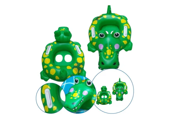 Articole pentru copii Engros - Colac Gonflabil pentru Copii – Model Crocodil, cu Manere, Sigur si Distractiv, 