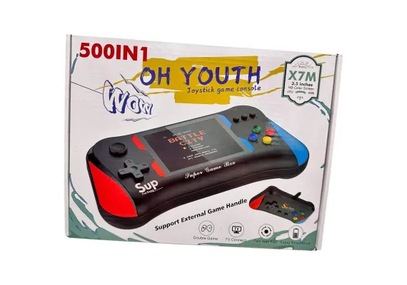Articole pentru copii Engros - Consola Portabila X7M cu 500 Jocuri – 3.5” Ecran HD, Suport Controller Extern, Functie TV-Out, Baterie 1200 mAh, 