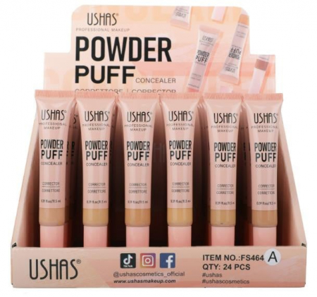 Corector lichid cu aplicator puf Ushas Powder Concealer – 11.5ml  [2]