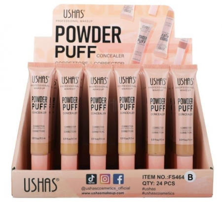 Corector lichid cu aplicator puf Ushas Powder Concealer – 11.5ml  [4]