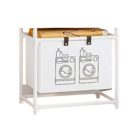 Articole pentru Casa Engros - Cos de Rufe, , 1 Cos, Cadru de Otel Inoxidabil, 97 x 44 x 57 cm, Alb