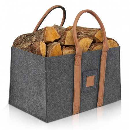 Articole pentru Casa Engros - Cos Multifunctional pentru Rufe, Cos Depozitare, , Gri Inchis, 50x34x32, Geanta Durabila pentru Lemne si Accesorii