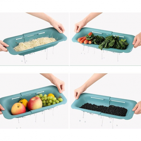 Cos pentru Scurgere Chiuveta de Bucatarie, , Plastic, Telescopic, 36x20x5 cm, Verde [3]