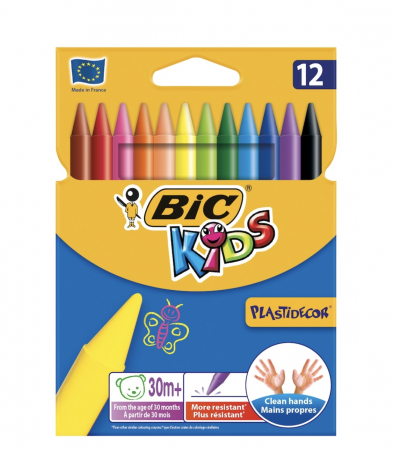 Creioane cerate 12 culori Plastidecor Bic [1]