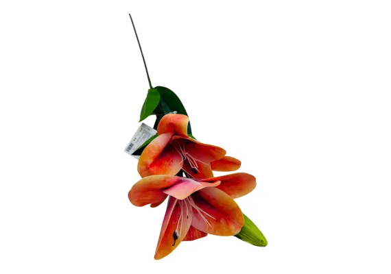 Aranjamente florale Engros - Crin Imperial artificial, 2 flori+ boboc, 67cm, portocaliu,  