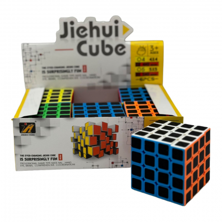 Cub Rubik 4×4×4 color line, black face, 6×6×6cm, +6ani  [1]