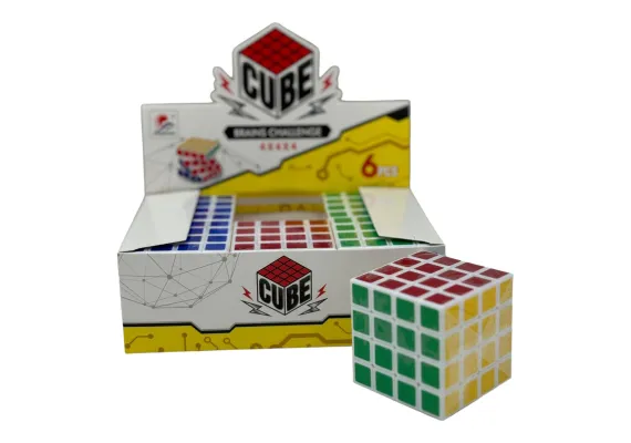 Articole pentru copii Engros - Cub Rubik 4×4×4, white line, color face, 5.5×5.5×5.5cm, +6ani 