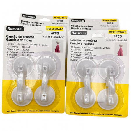 Cuier cu Ventuza 4 Ventuze, Material PP+PVC, 5x5cm – Suport Practic si Fara Gauri,  [1]