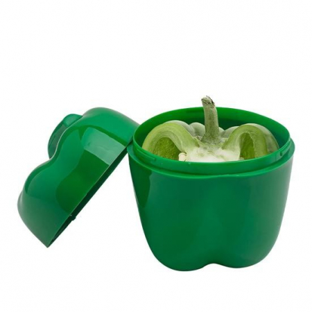 Cutie Alimentara, , Model Ardei, din Plastic, 9.8 x 9.8 x 10.7 cm, 350 ml, Verde [4]