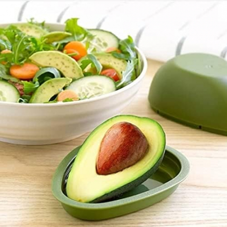 Cutie Alimentara, , Model Avocado, din Plastic, 12.5 x 12.5 x 5.4 cm, 500 ml, Verde Inchis [6]
