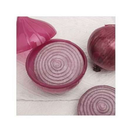 Cutie Alimentara, , Model Ceapa, din Plastic, 11 x 11 x 12 cm, 500 ml, Rosu [2]
