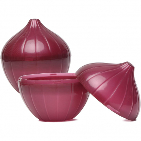 Cutie Alimentara, , Model Ceapa, din Plastic, 11 x 11 x 12 cm, 500 ml, Rosu [4]