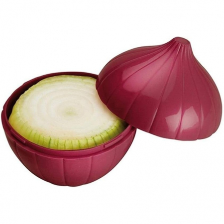 Articole pentru Casa Engros - Cutie Alimentara, , Model Ceapa, din Plastic, 11 x 11 x 12 cm, 500 ml, Rosu