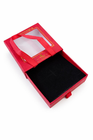 Cutie cadou pentru marisor sau bijuterii, cu manere si fereastra, 9x9x3 cm, Rosu [1]