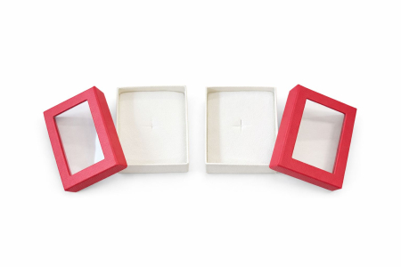 Cutie cadou pentru Martisor cu fereastra transparenta, 8.5x6x3 cm, Rosu [1]