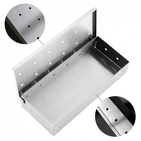 Cutie de afumator pentru gratar , Inox, 9.6x4.4x22.2 cm, Argintiu [3]