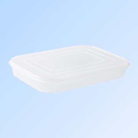 Articole pentru Casa Engros - Cutie de depozitare de uz casnic, , Caserola pentru Frigider, Rezistenta la umiditate, Rezervor Sigilat pentru Depozitare Alimentara, 24.5 x 18.5 x 3.5cm, Alb Transparent