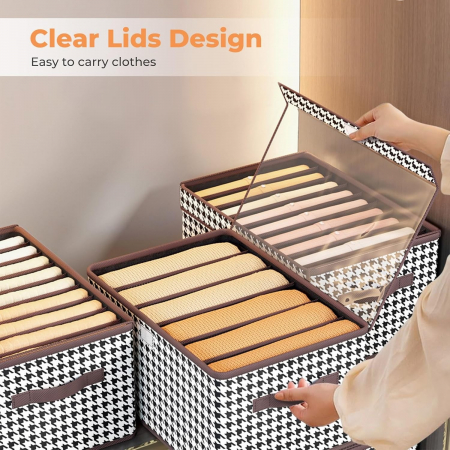 Cutie De Depozitare, , Pentru Haine, Lenjerie, Sosete Si Sutiene, Material Textil, 9 Compartimente, 44x30x20 cm, Culoare Alb-Negru [12]