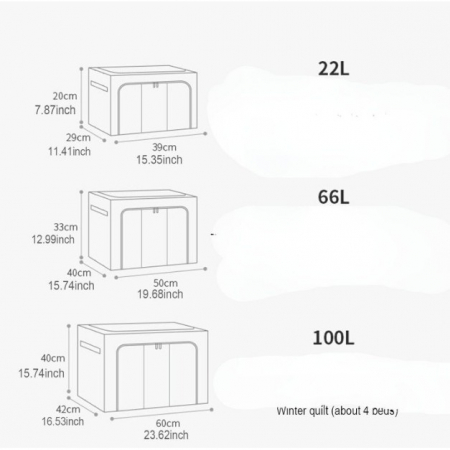 Cutie de Depozitare Pliabila, , Cu fermoar Bidirectional, 66 L, Textil, 50x40x33 cm, Cadru Metalic, o Fereastra, Suport Baza Stabil din Plastic, Verde [4]