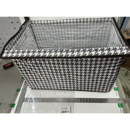 Cutie Depozitare, , Capac Transparent, Model In Carouri, Model Mare, Maro [3]