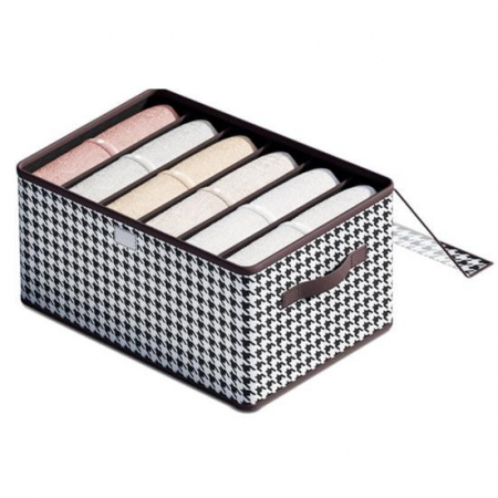 Articole pentru Casa Engros - Cutie Depozitare, , Capac Transparent, Model In Carouri, Model Mic, Maro