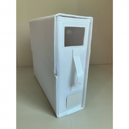 Cutie Depozitare Lenjerii de Pat, , Pliabila, Capacitate 18l, 38x33x12 cm, din Panza Oxford cu PP Incorporat, Fereastra Vizibila, Alb Ivoir [7]