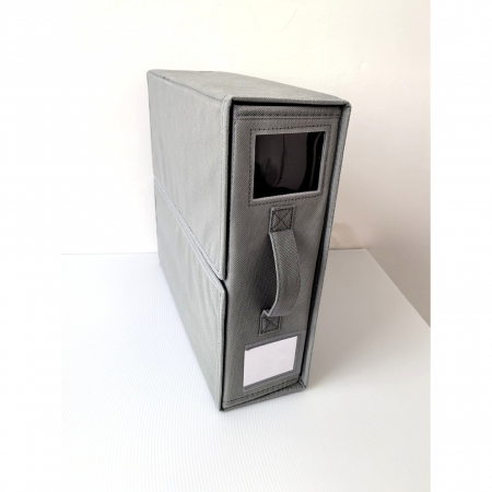 Cutie Depozitare Lenjerii de Pat, , Pliabila, Capacitate 18l, 38x33x12 cm, din Panza Oxford cu PP Incorporat, Fereastra Vizibila, Gri [3]