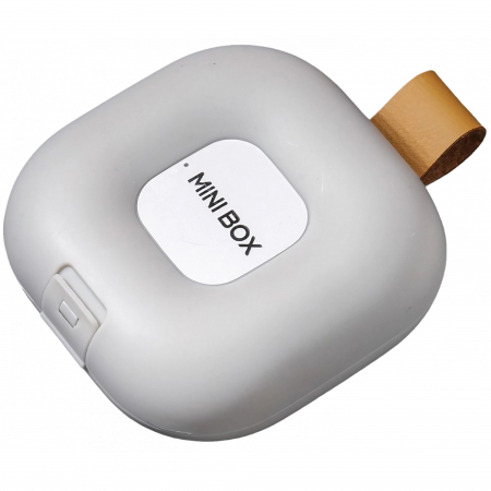 Articole pentru Casa Engros - Cutie Depozitare Medicamente, , 4 Compartimente, Inchidere Etans, Portabila, Patrat, Alb/Gri, PP, 7.6x2.9x7.8 cm