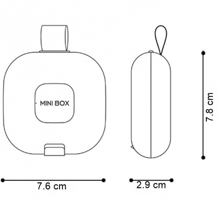Cutie Depozitare Medicamente, , 4 Compartimente, Inchidere Etans, Portabila, Patrat, Alb/Negru, PP, 7.6x2.9x7.8 cm [2]