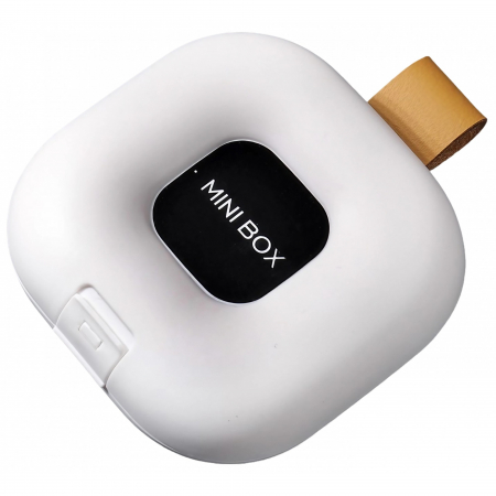 Articole pentru Casa Engros - Cutie Depozitare Medicamente, , 4 Compartimente, Inchidere Etans, Portabila, Patrat, Alb/Negru, PP, 7.6x2.9x7.8 cm