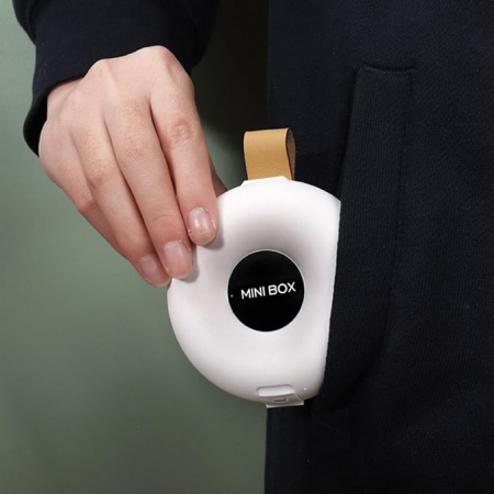 Cutie Depozitare Medicamente, , 6 Compartimente, Inchidere Etans, Portabila, Rotund, Alb/Negru, PP, 8.4x2.9x8.5 cm [4]