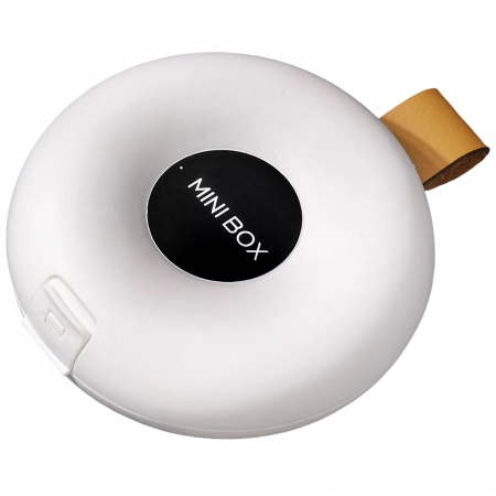 Articole pentru Casa Engros - Cutie Depozitare Medicamente, , 6 Compartimente, Inchidere Etans, Portabila, Rotund, Alb/Negru, PP, 8.4x2.9x8.5 cm