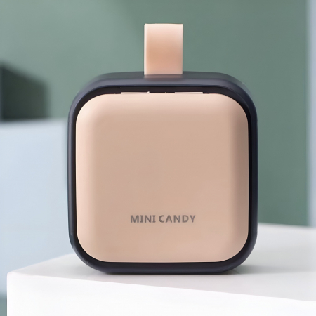 Cutie Depozitare Medicamente Mini, , 4 Compartimente, Inchidere Etans, Portabila, Patrat, Roz-Negru, PP, 7.5x7.5x3 cm [2]