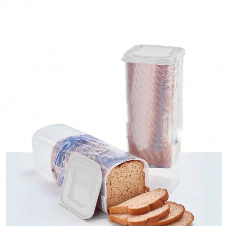 Cutie Depozitare Paine, , din Plastic, 34 x 13 cm, Pastreaza Prospetimea, Capac Alb [3]