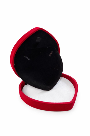 Cutie inimă catifea roșie 9x8x2.5 cm, pentru bijuterii sau martisor [2]